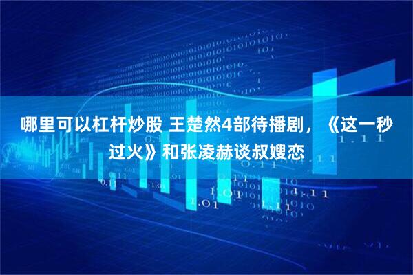 哪里可以杠杆炒股 王楚然4部待播剧，《这一秒过火》和张凌赫谈叔嫂恋