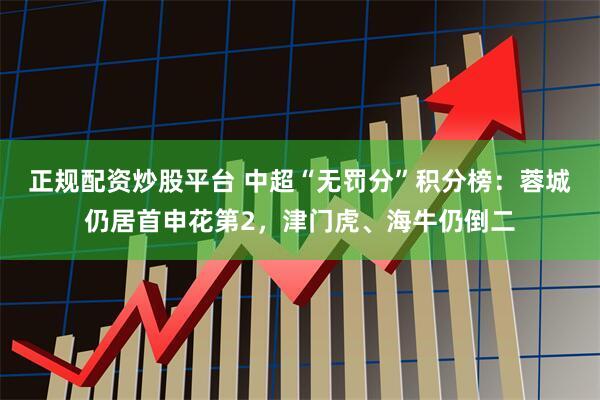 正规配资炒股平台 中超“无罚分”积分榜：蓉城仍居首申花第2，津门虎、海牛仍倒二